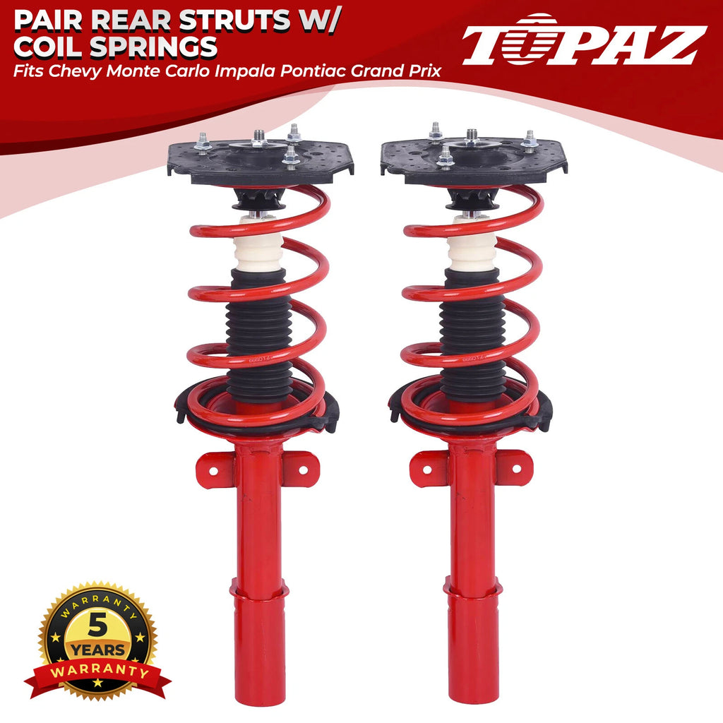 Pair Rear Struts with Coil Springs for Chevy Monte Carlo, Impala, Pontiac Grand Prix (2000–2008)