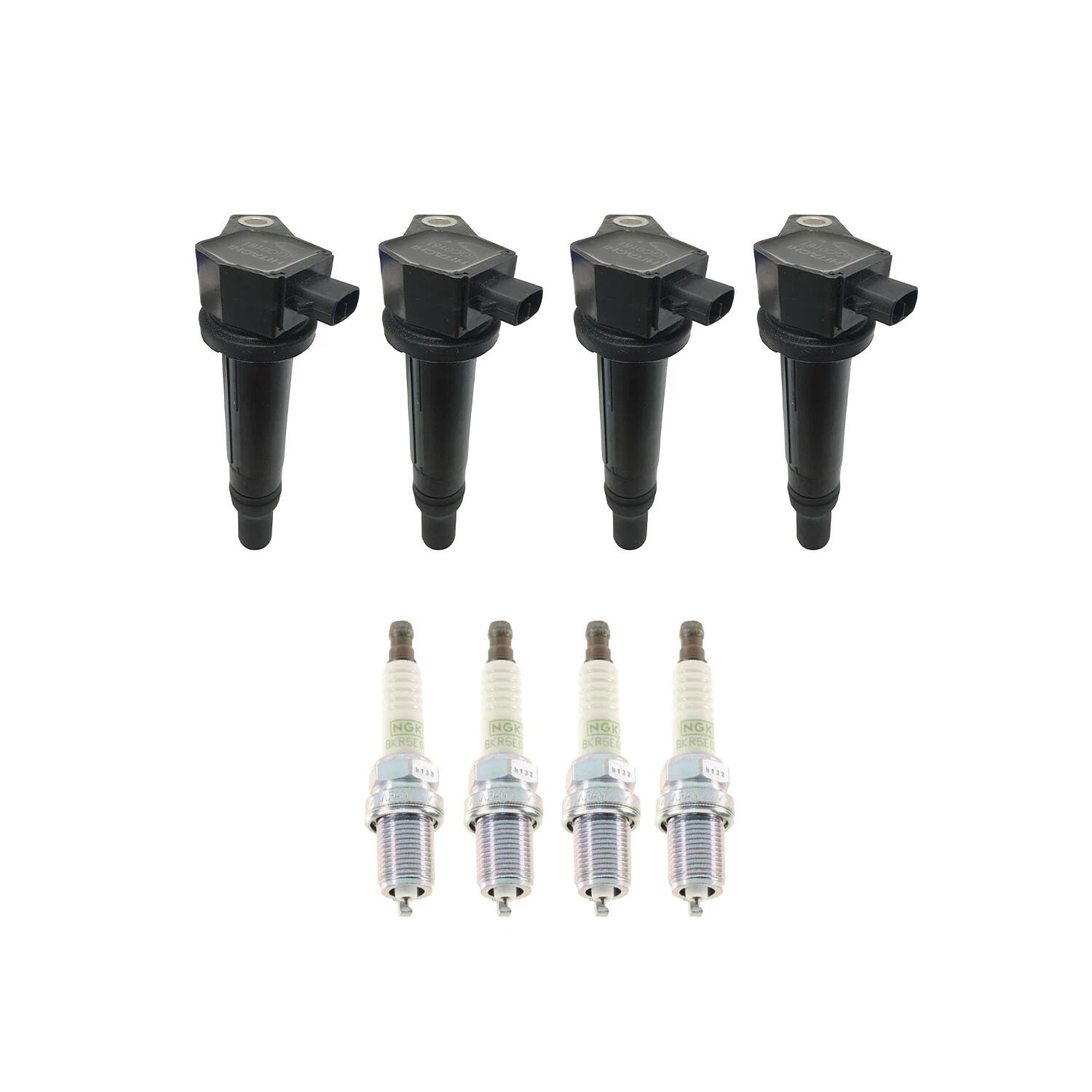 Set of 4 Ignition Coils & NGK Platinum Spark Plugs for Accent Rio (2006–2011)