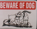 Beware of Dog Sign for Bulldog Pitbull (Plastic)