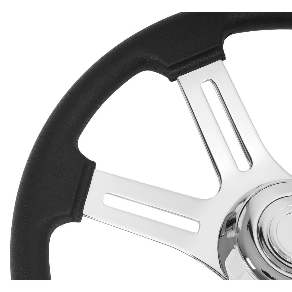 18" Black 4 Spoke Steering Wheel for Freightliner Kenworth Peterbilt Volvo