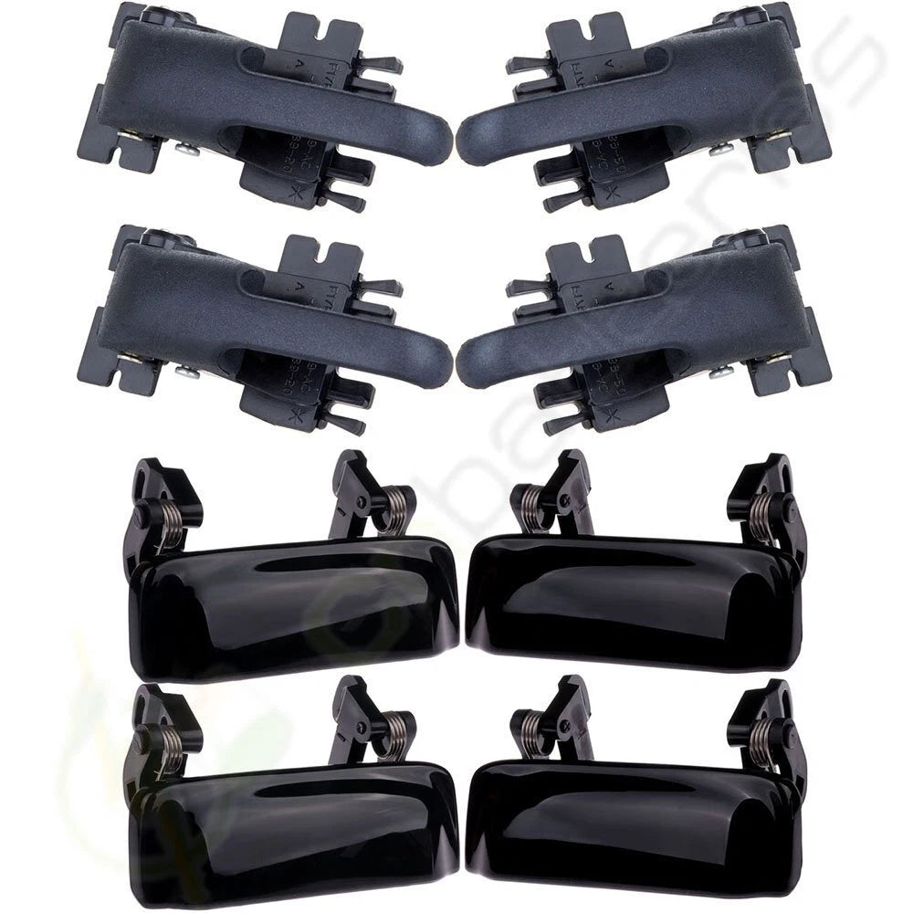 Set of 8 Black Inner Exterior Door Handles for Ford Mercury (1998–2001)