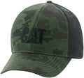 Caterpillar Raised Logo Night Green Camo Snapback Hat for Equipment
