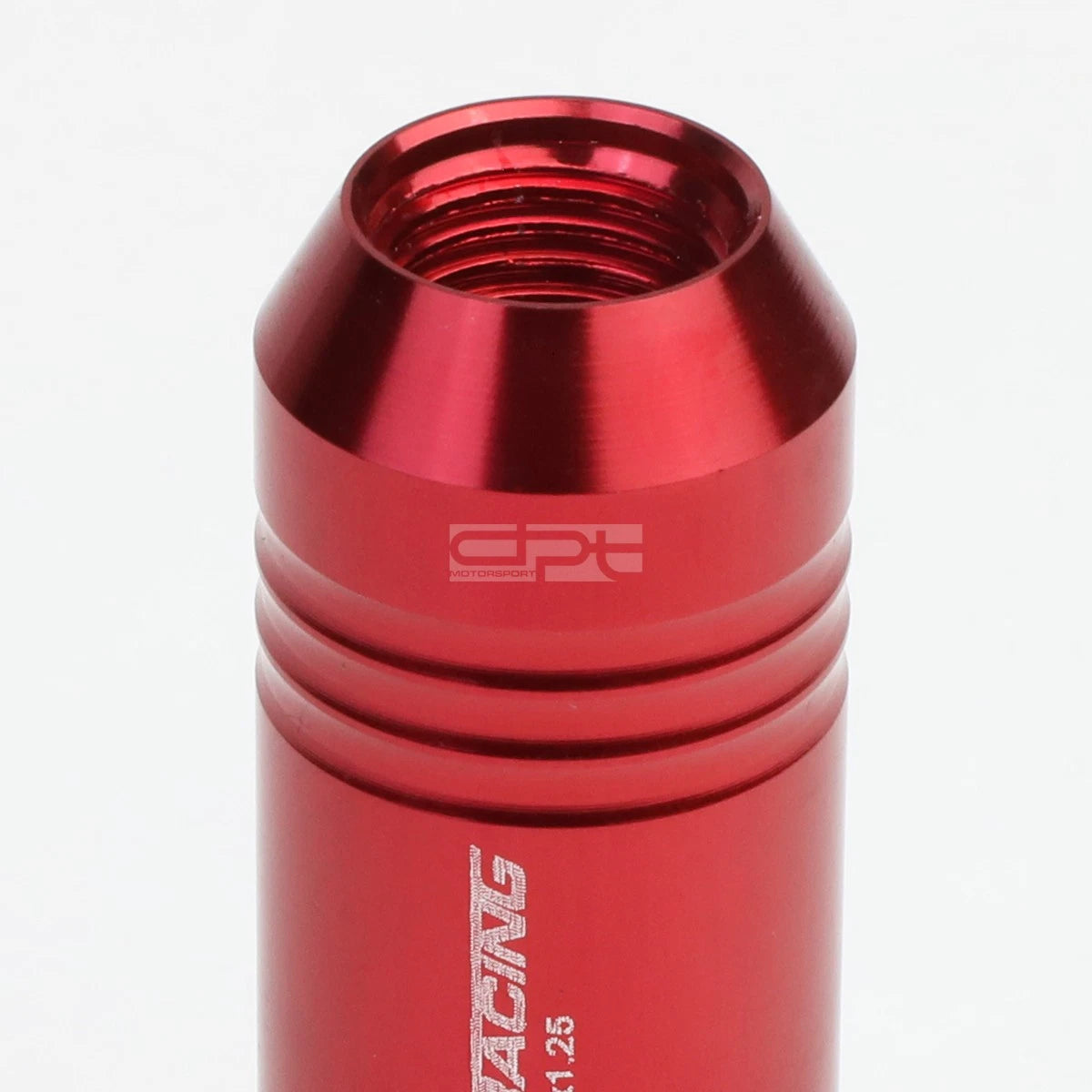 20x Open End M12x1.25 60mm Tall Red Aluminum Lug Nuts + Adapter