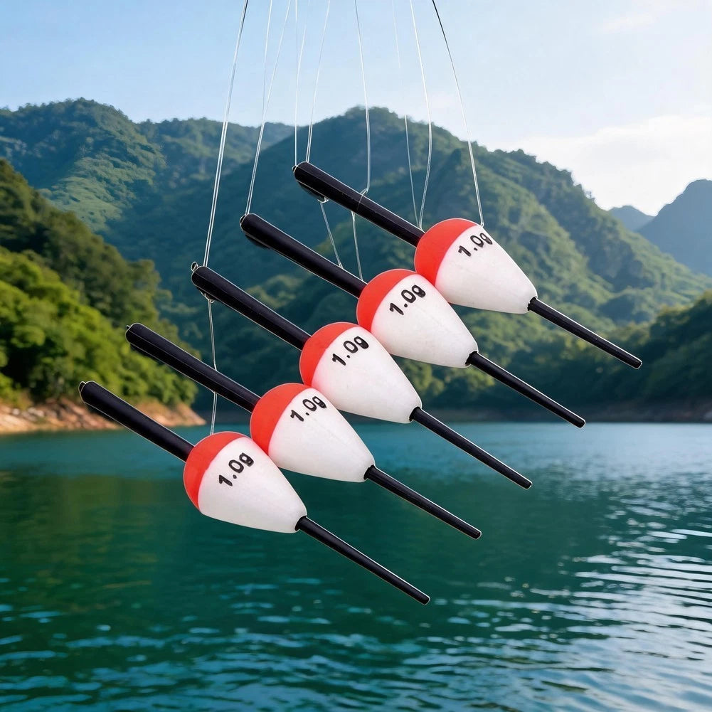 Set of 10 Foam Fishing Floats Various Sizes 2.7x1.7cm to 5.9x4.9cm