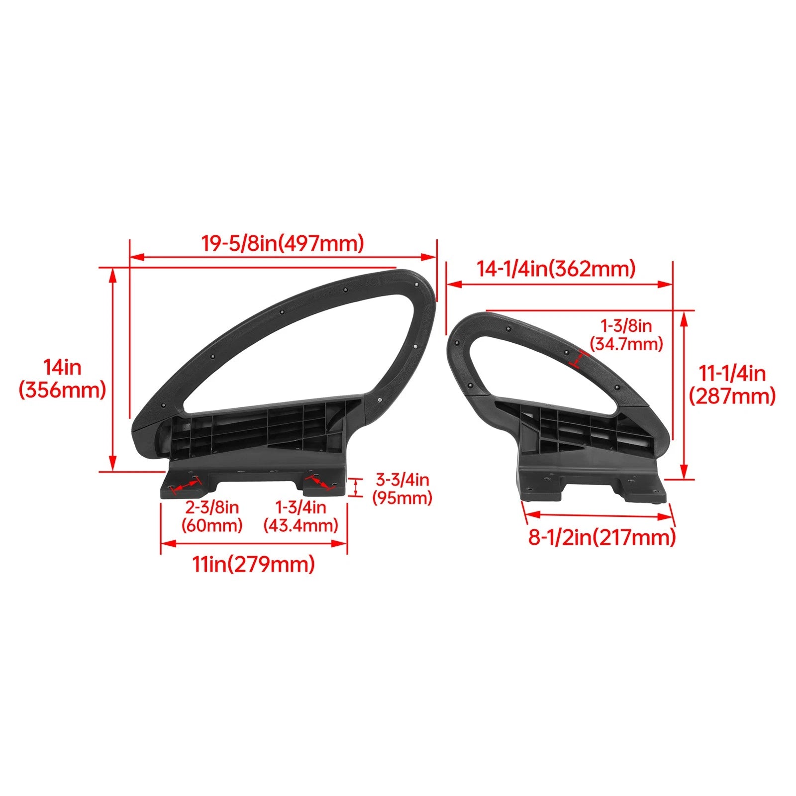 Set of 2 Hip Restraint Seat Handle Kit for Club Car Precedent (2012–Present)