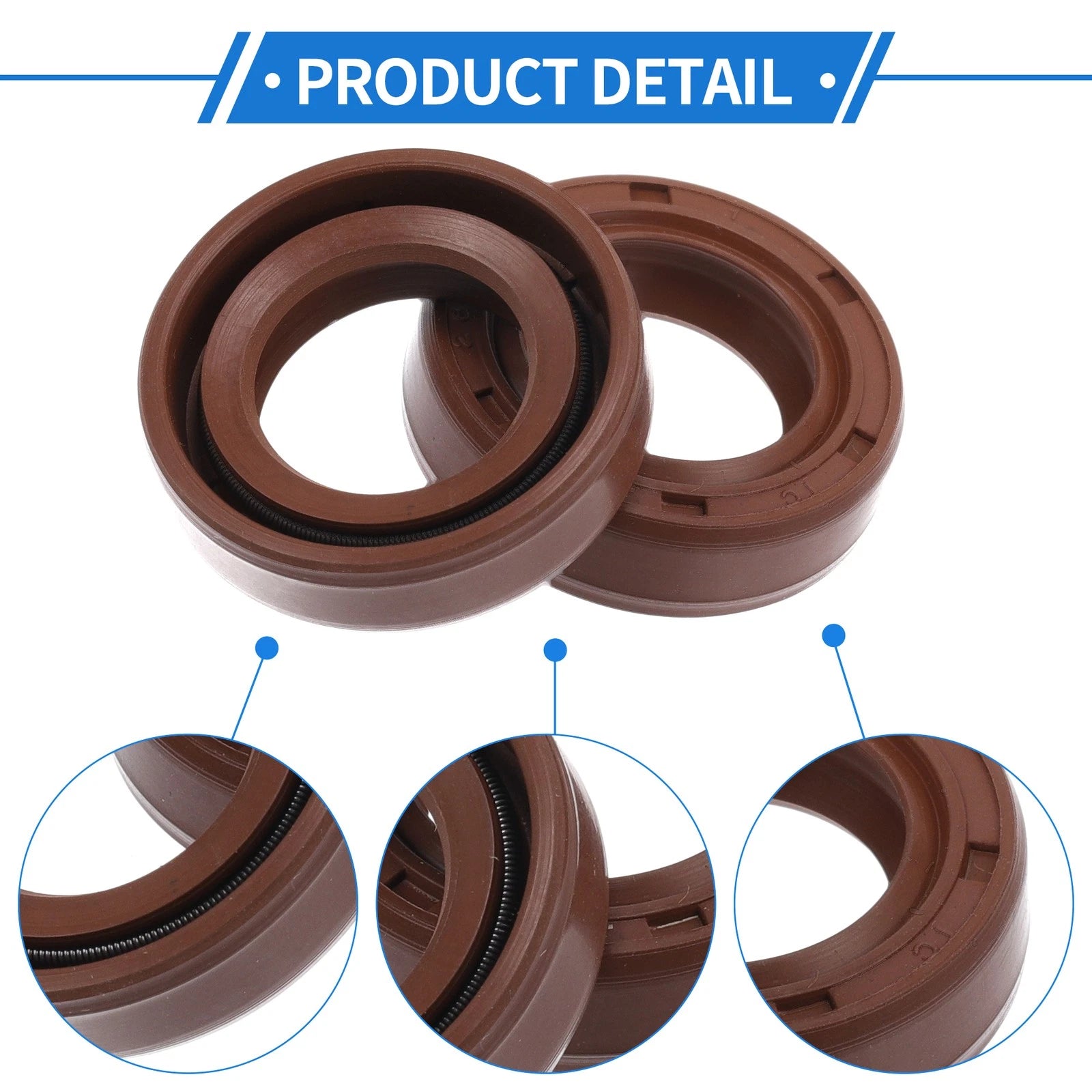Set of 2 Oil Seal Rotary Shaft Seal FKM Rubber 16x26x7mm