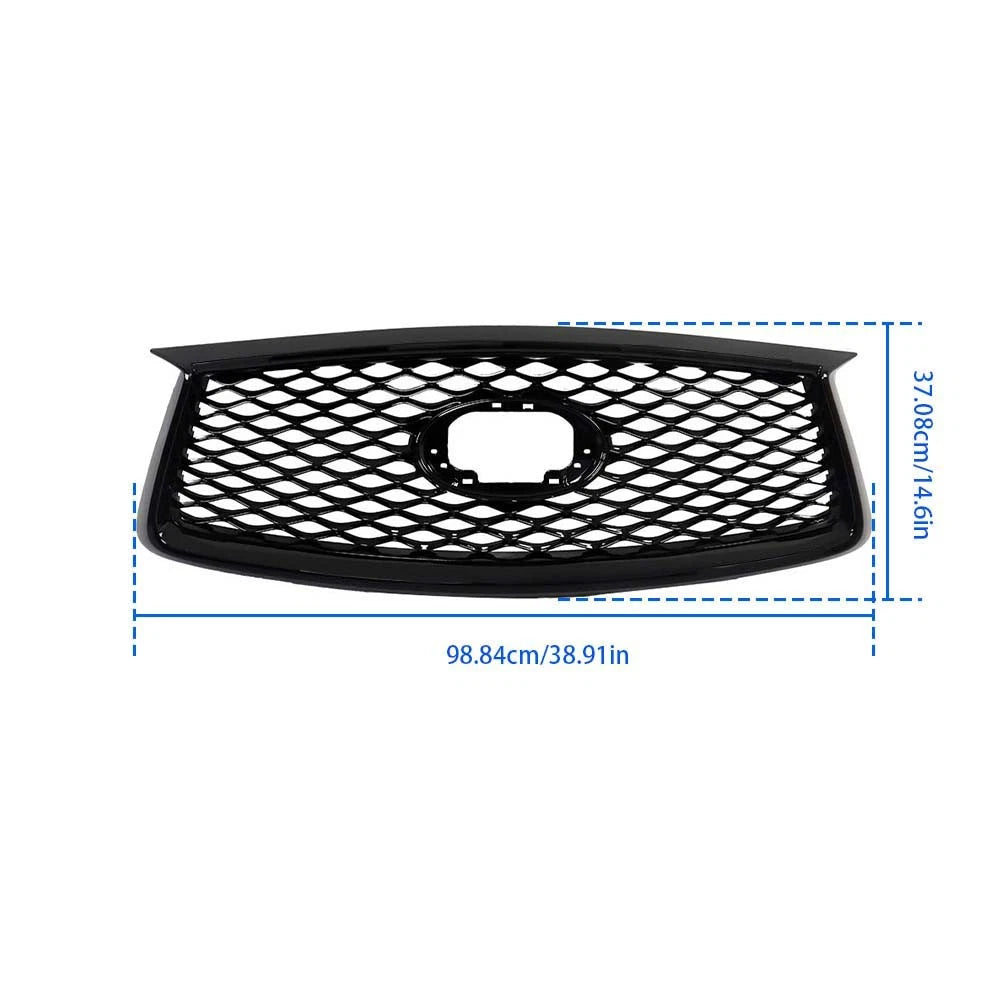 Front Upper Grille for Infiniti QX50 (2019–2023) Gloss Black
