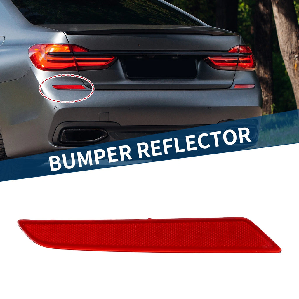 Bumper Reflector No. 63148063197 for BMW 740i (2016–2019) Red Rear Left