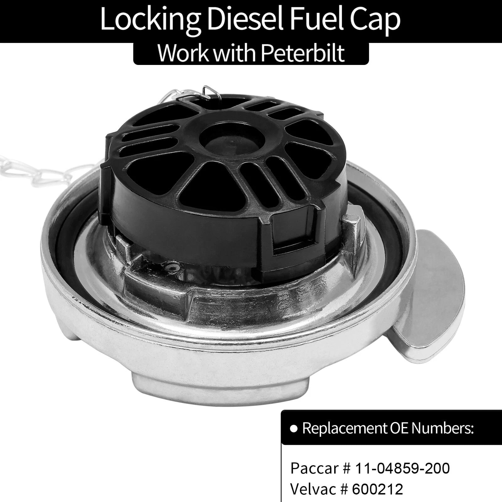 Locking Diesel Fuel Cap for Peterbilt 330-587 (1972-2017)