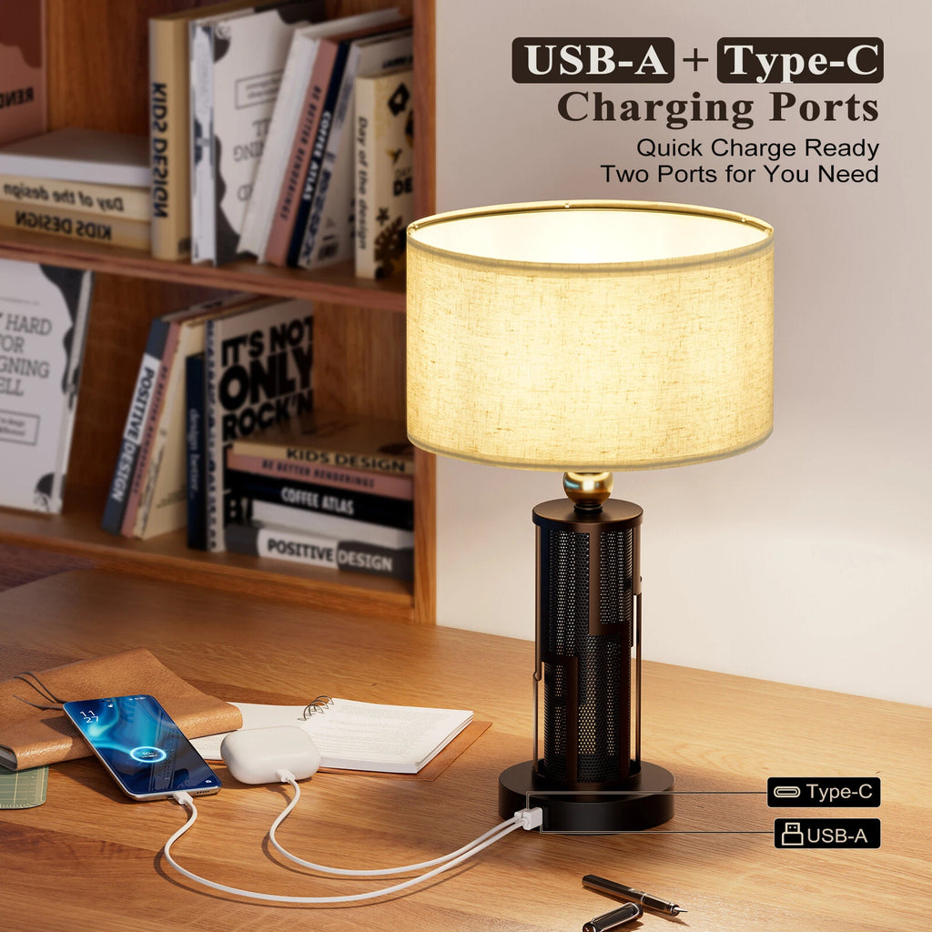 Dimmable Touch Desk Lamp with USB for Living Room (HYMELA)