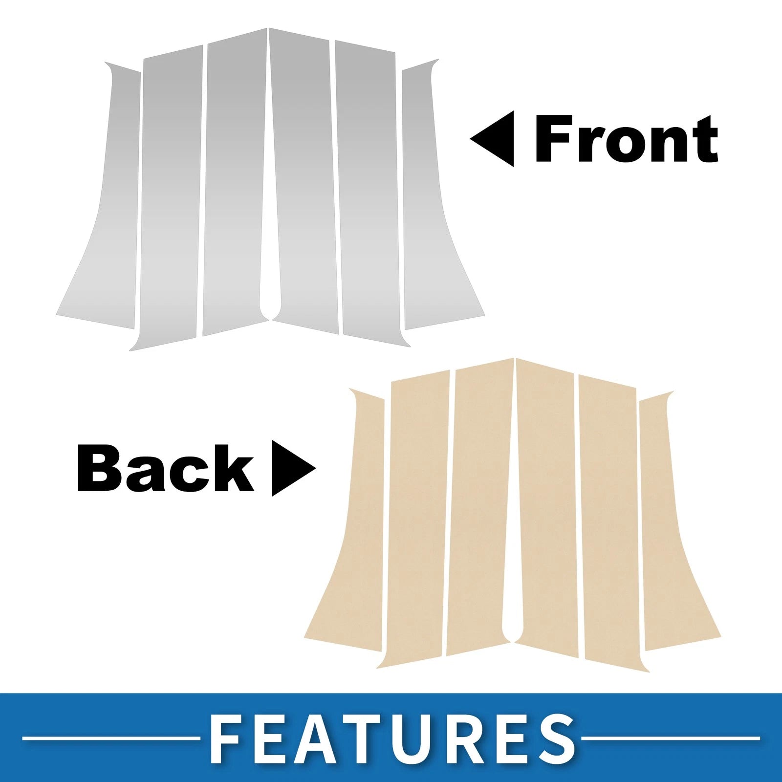 Set of 6 Door Pillar Window Trim for Mitsubishi Outlander (2011–2014) Silver Tone