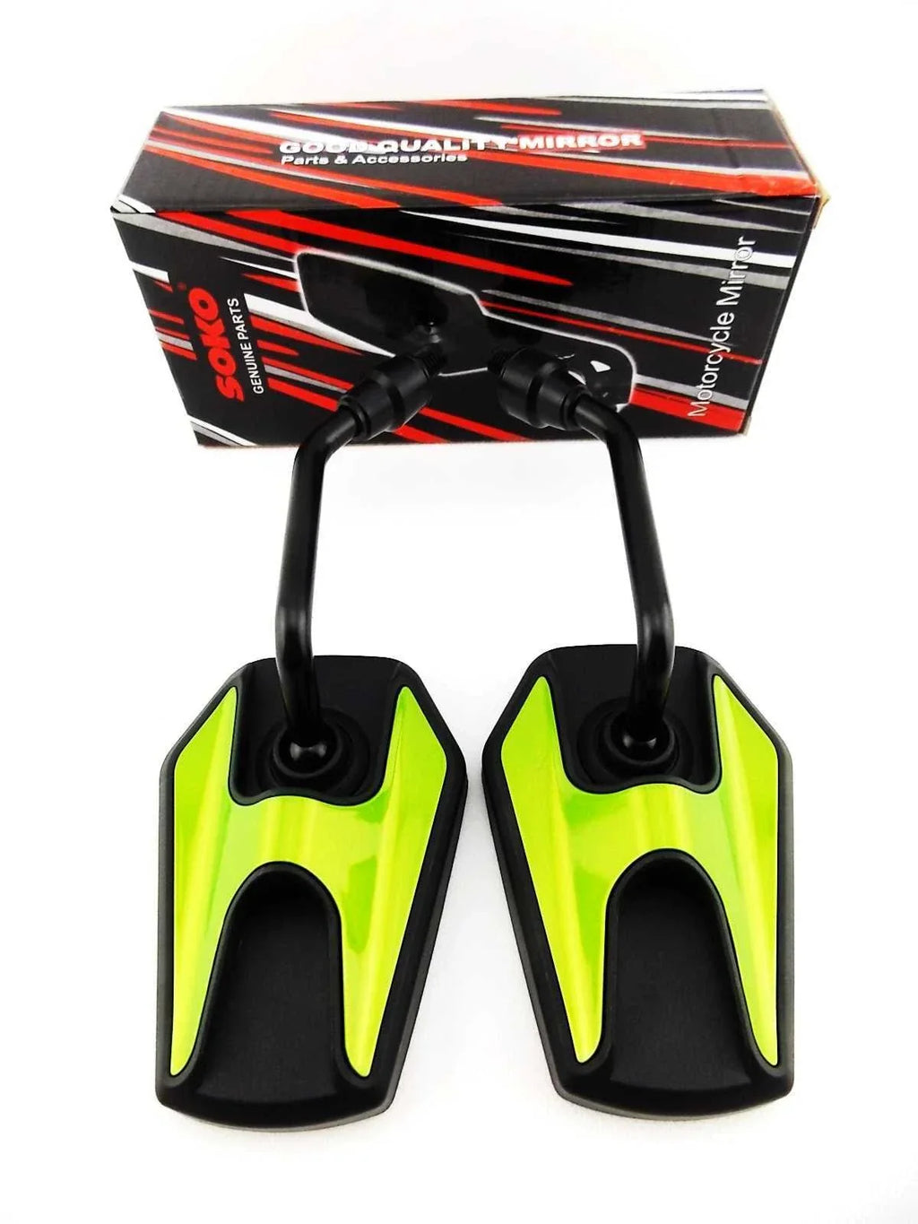 Black Green Hex Soko Mirrors for Honda CBF600N (2004-2014)
