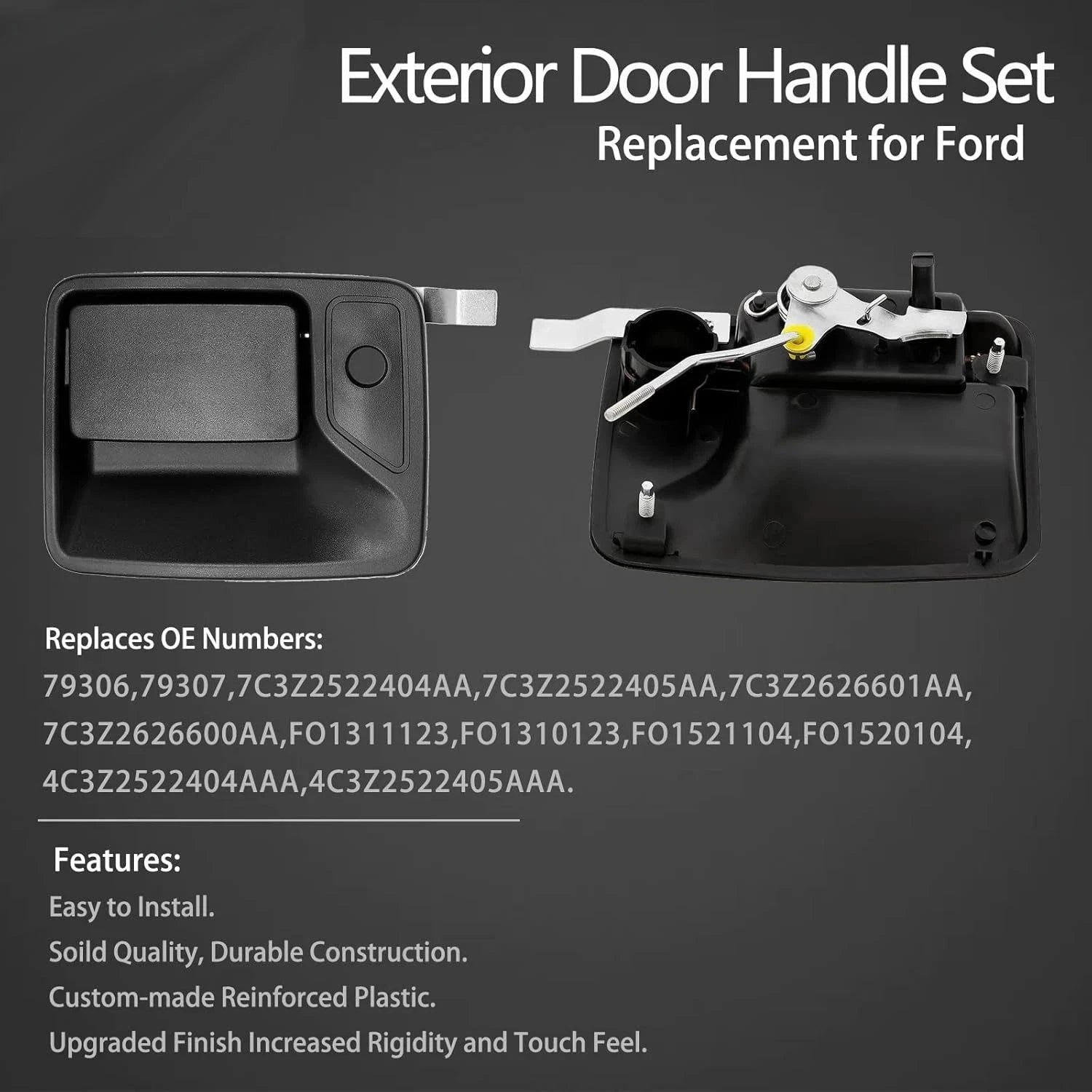 Set of 4 Exterior Door Handles for Ford F-250 F-350 Super Duty (1999–2016) 79306