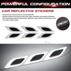 White Carbon Fiber Pattern 3D PVC Night Reflect Car Vent Edge Bumper Decal