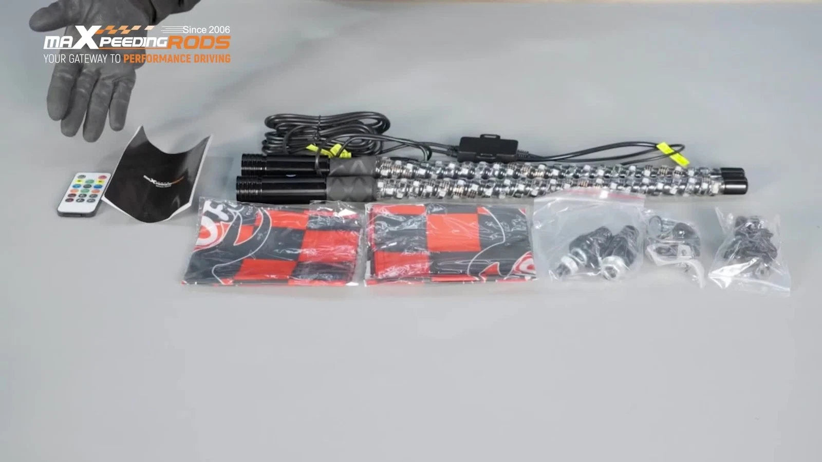 2X 2FT RGB LED Whip Lights for Polaris RZR