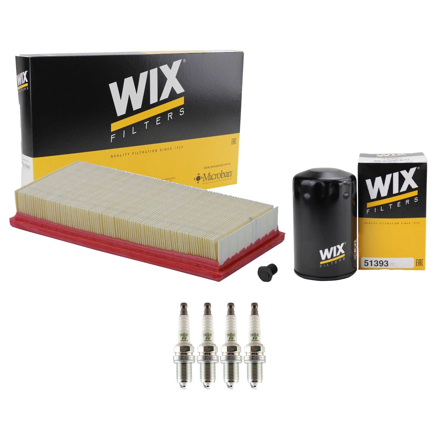 Wix Engine Air Oil Filters & NGK Spark Plugs Kit for Audi 4000 (1980–1987)