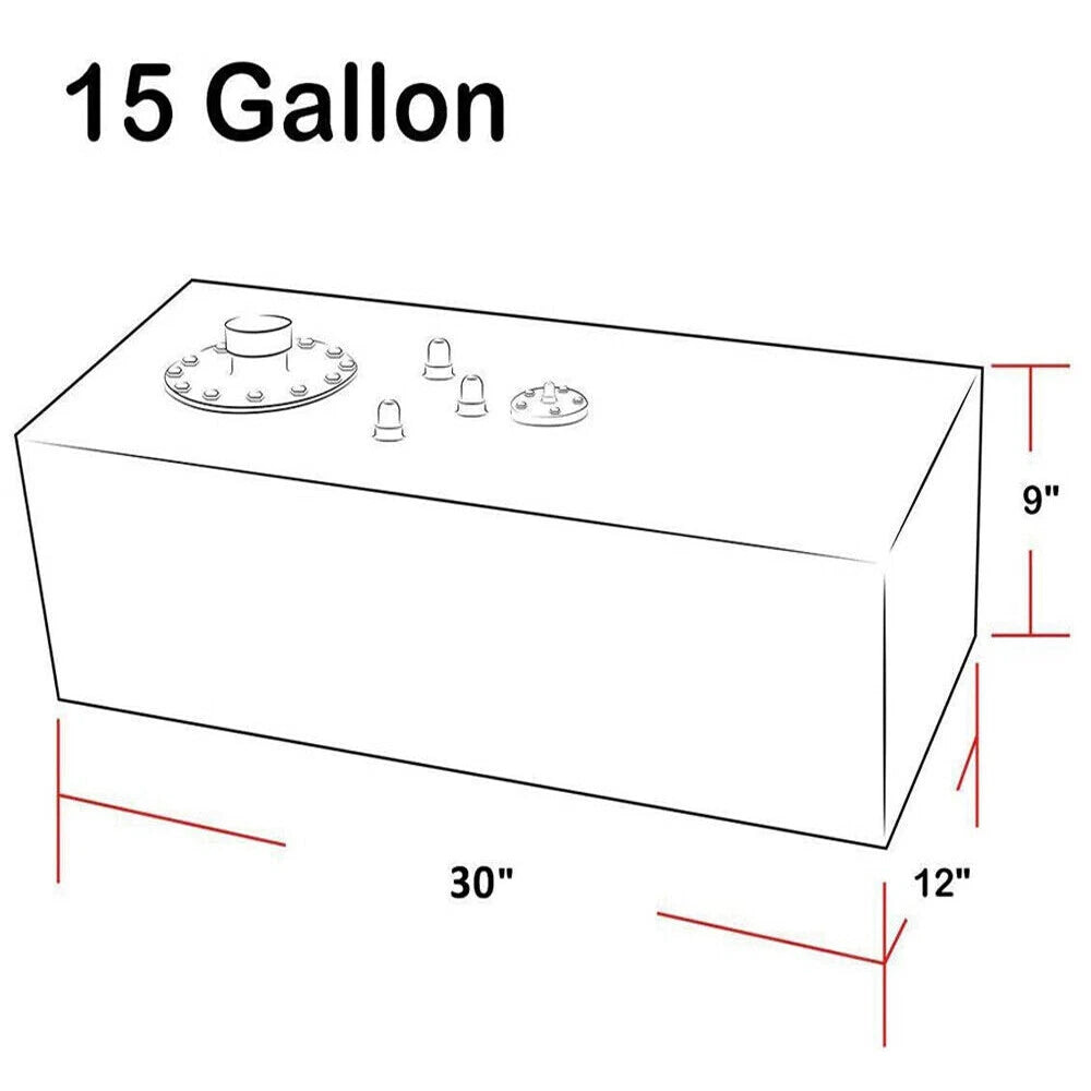 15 Gallon Black Aluminum Fuel Cell Gas Tank for Universal Applications (N/A)