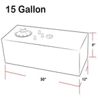 15 Gallon Black Aluminum Fuel Cell Gas Tank for Universal Applications (N/A)