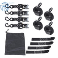 Set of 4 Heavy Duty Ratchet Straps with S Hook for Tie Downs (1.6" x 8')