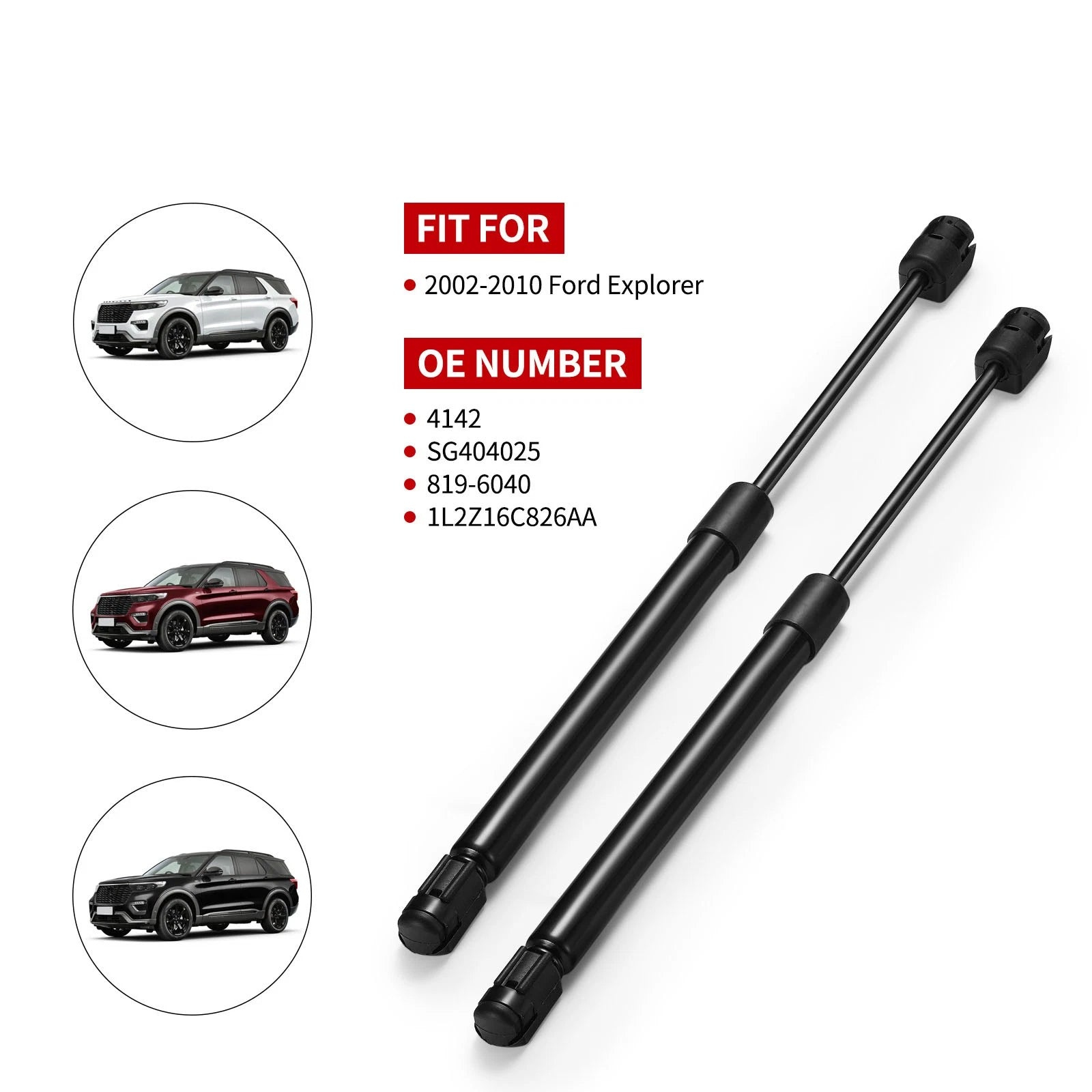 Front Hood Lift Supports for 2002-2010 Ford Explorer 4.0L (2-Pack)