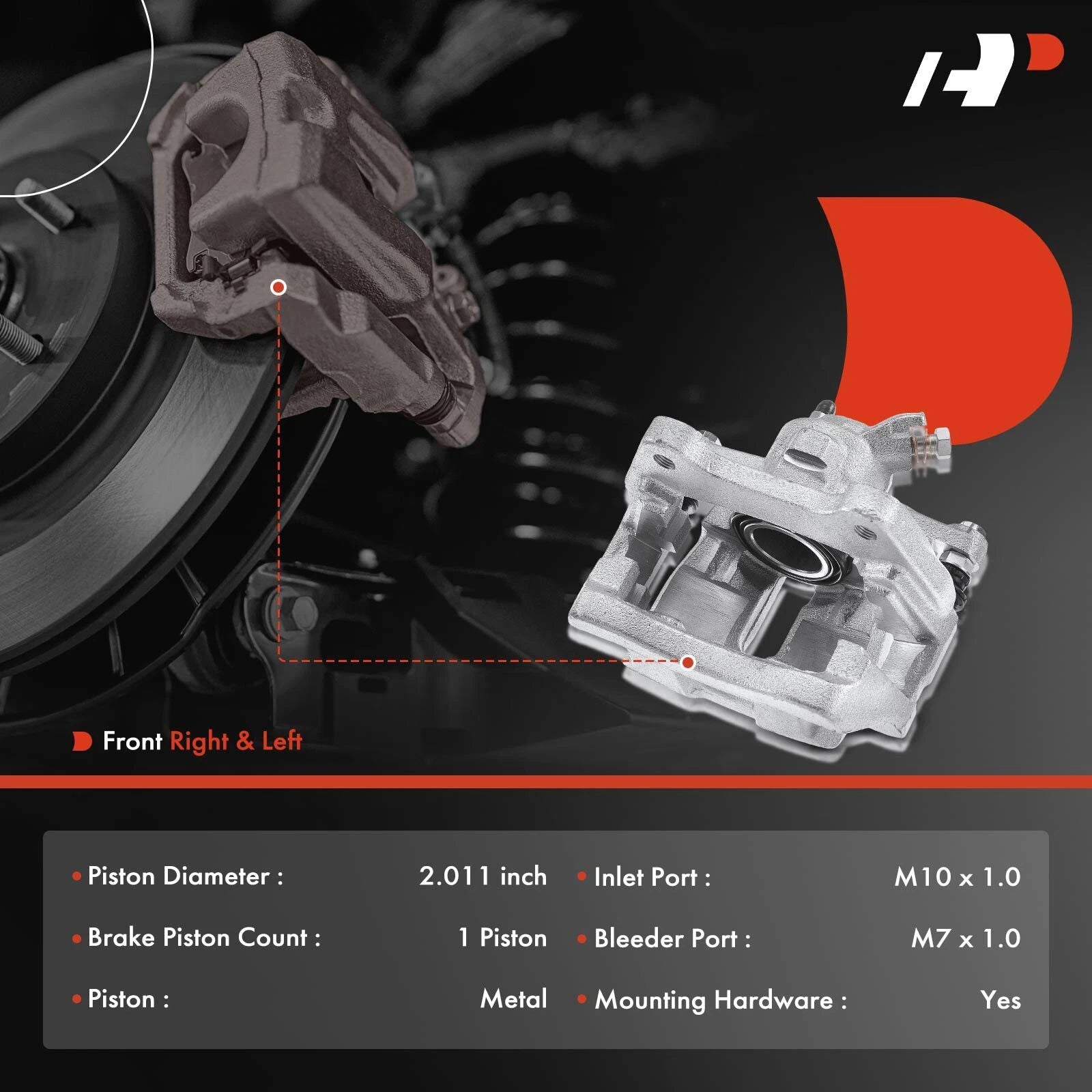 Front Brake Caliper & Brake Pads for Toyota MR2 Spyder (2000–2005)
