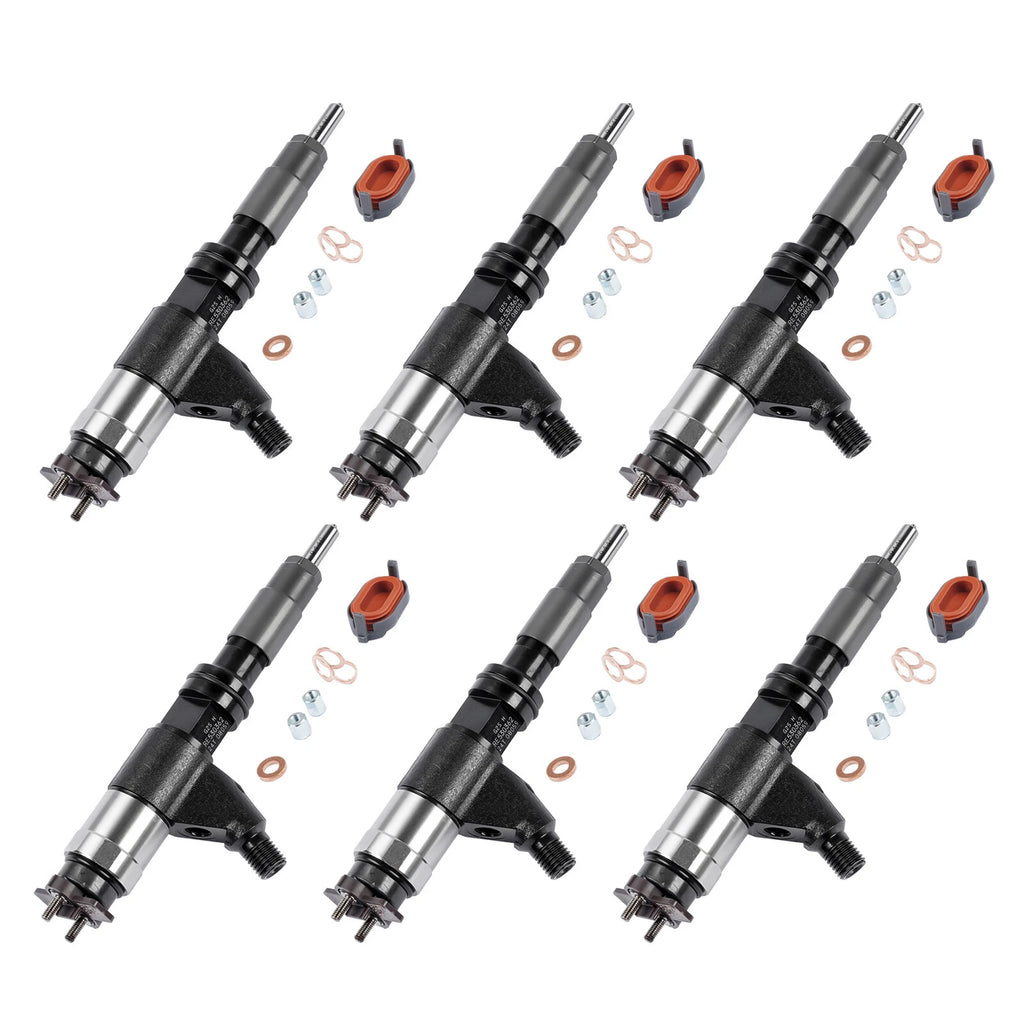 6Pack Common Rail Injectors for John Deere 4045T 6068T (RE531209 DZ100212)