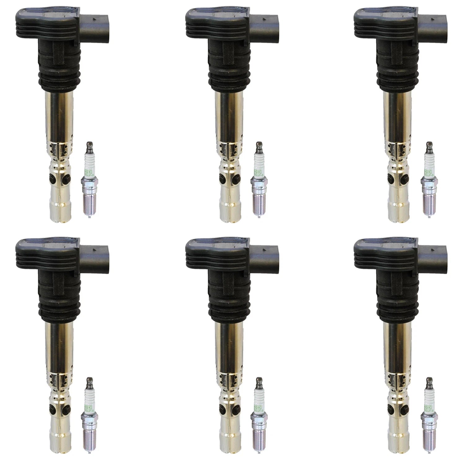 Set of 6 Ignition Coils & NGK Platinum Spark Plugs for Ford Taurus (2008–2019)