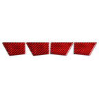 Set of 4 Door Handle Bowl Panel Cover Trim for Ford Mondeo (2013–2019) Carbon Fiber Red