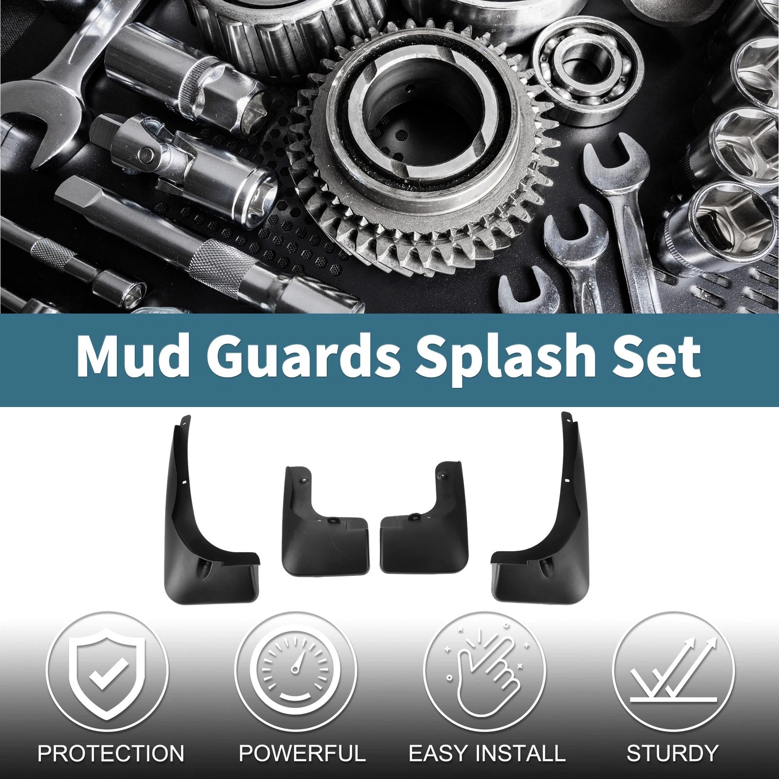 Set of 4 Mud Flaps Splash Guards for Toyota RAV4 (2013–2015)