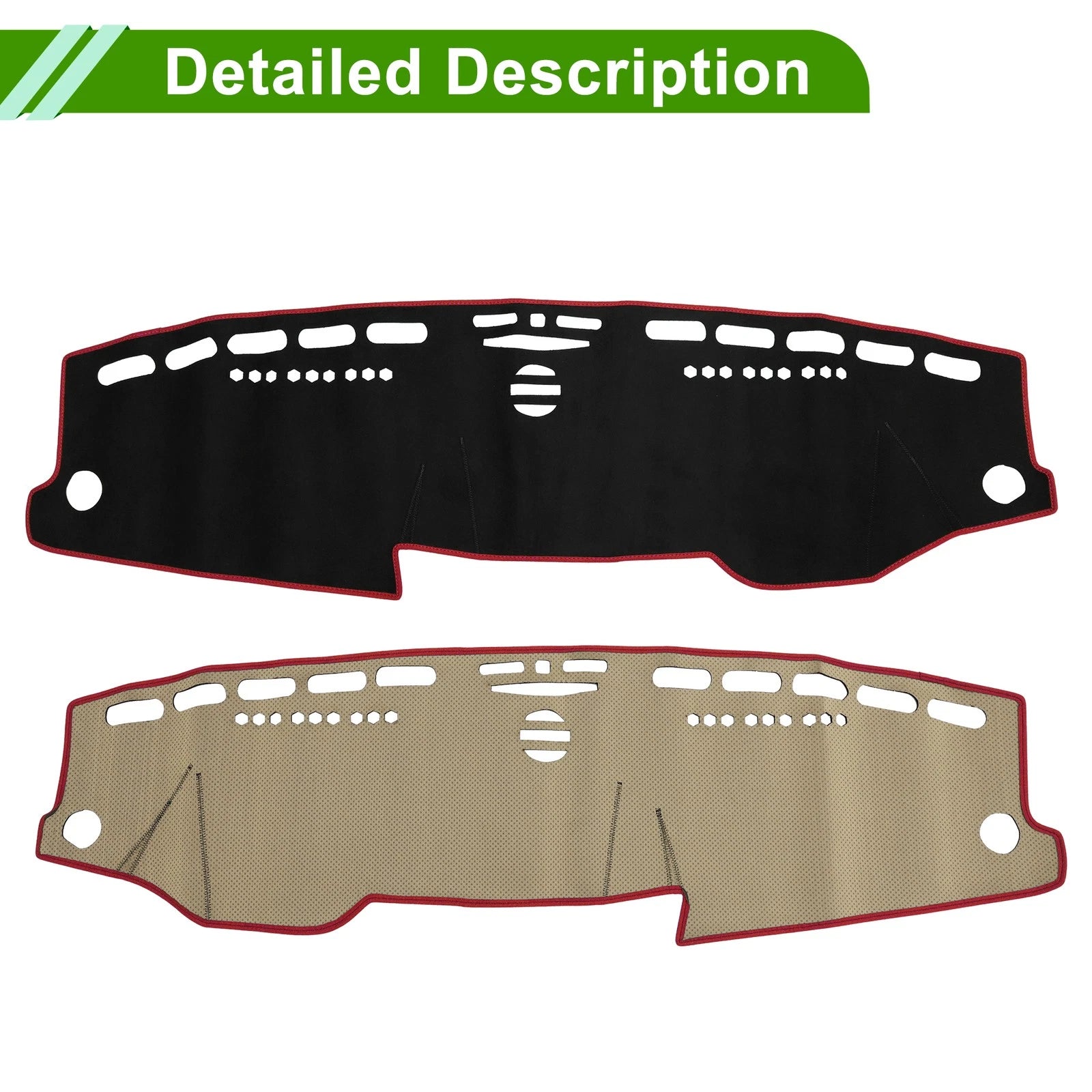 Dashboard Cover Mat for Mercedes E-Class (2010) Black Red Sun Protector