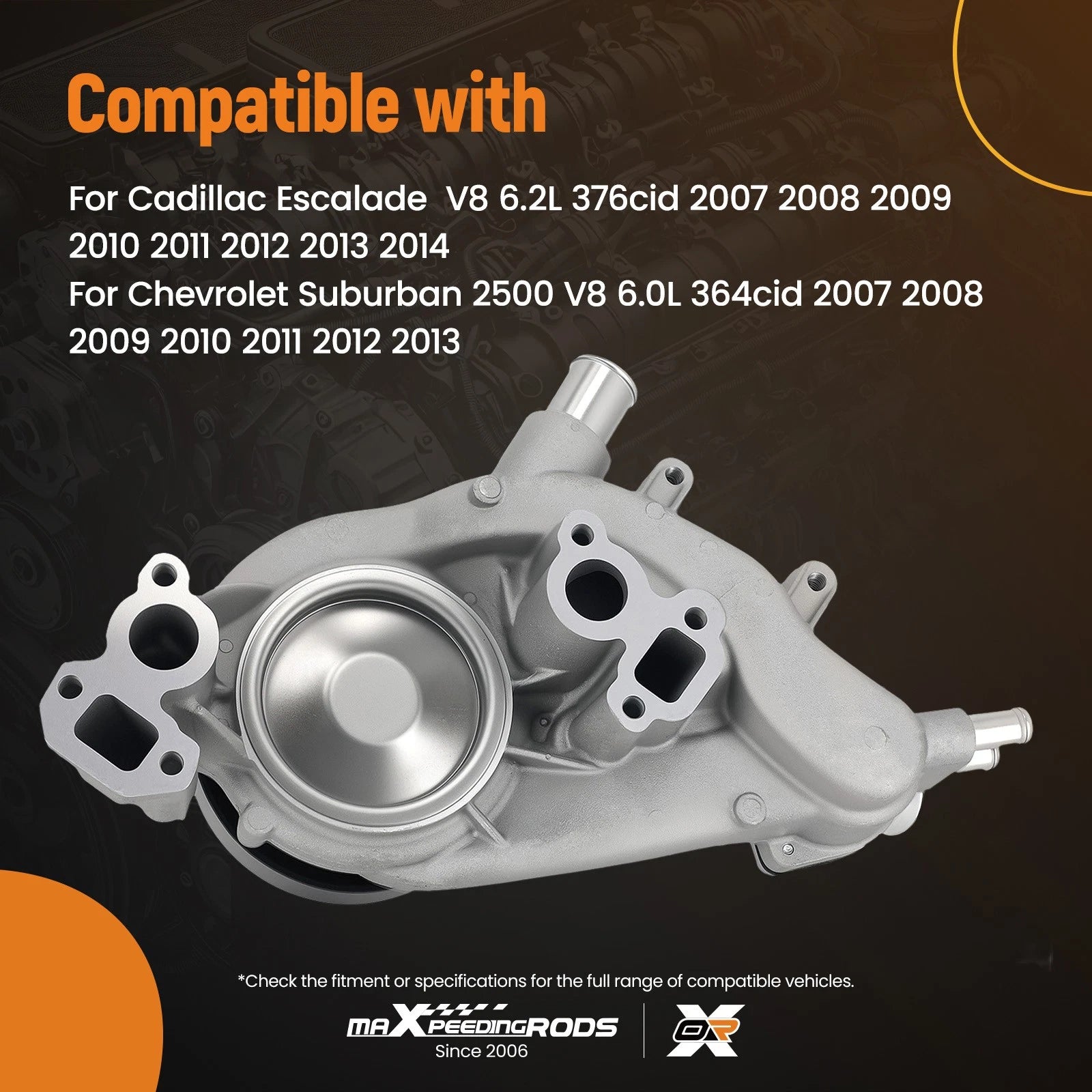 Engine Water Pump for Chevrolet GMC Cadillac V8 (2007–2015)