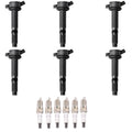 6X Ignition Coils + 6X Spark Plugs for Ford Fusion Mercury Milan (2006–2012)