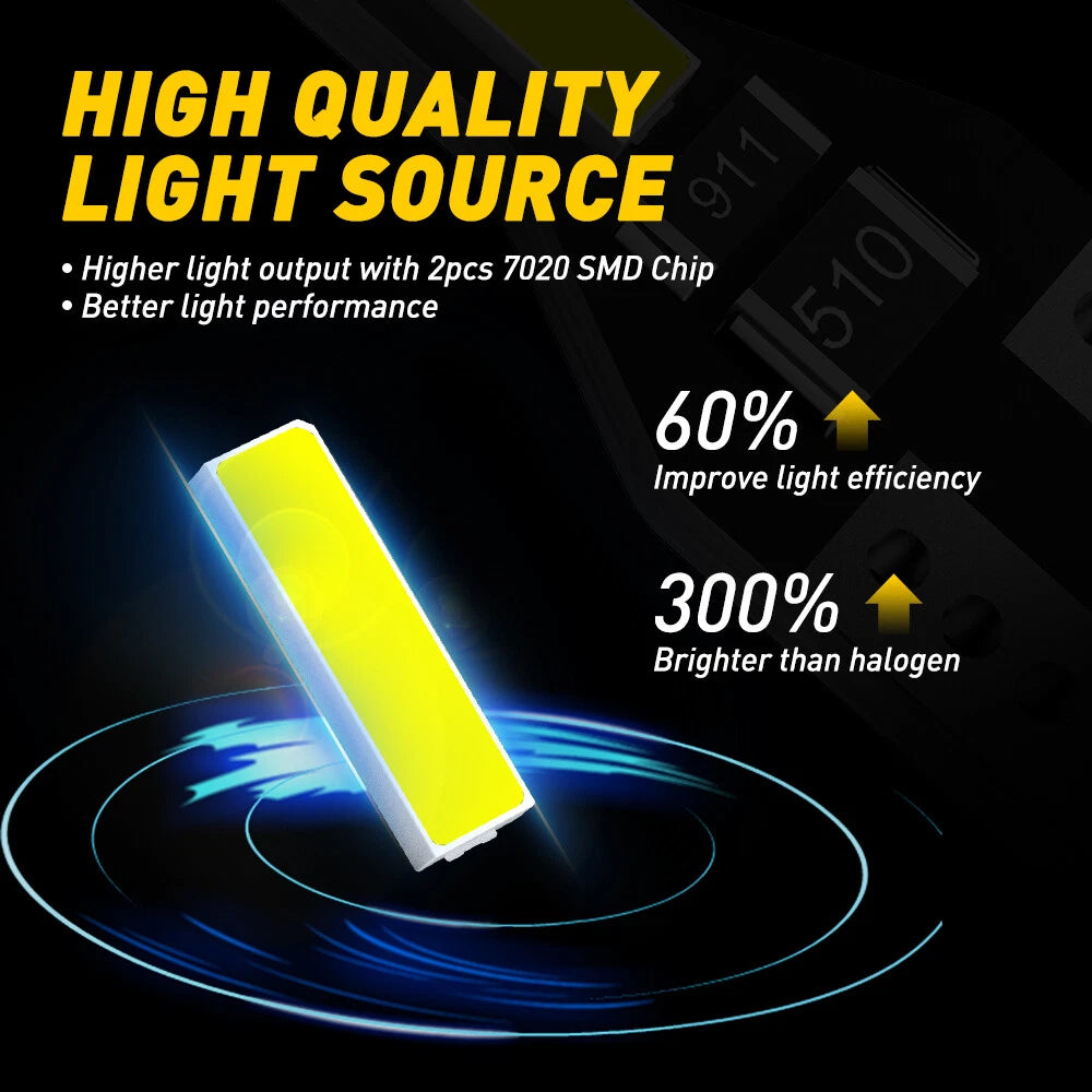 20x White LED Interior Dome Map License Light Bulbs for Universal Fit