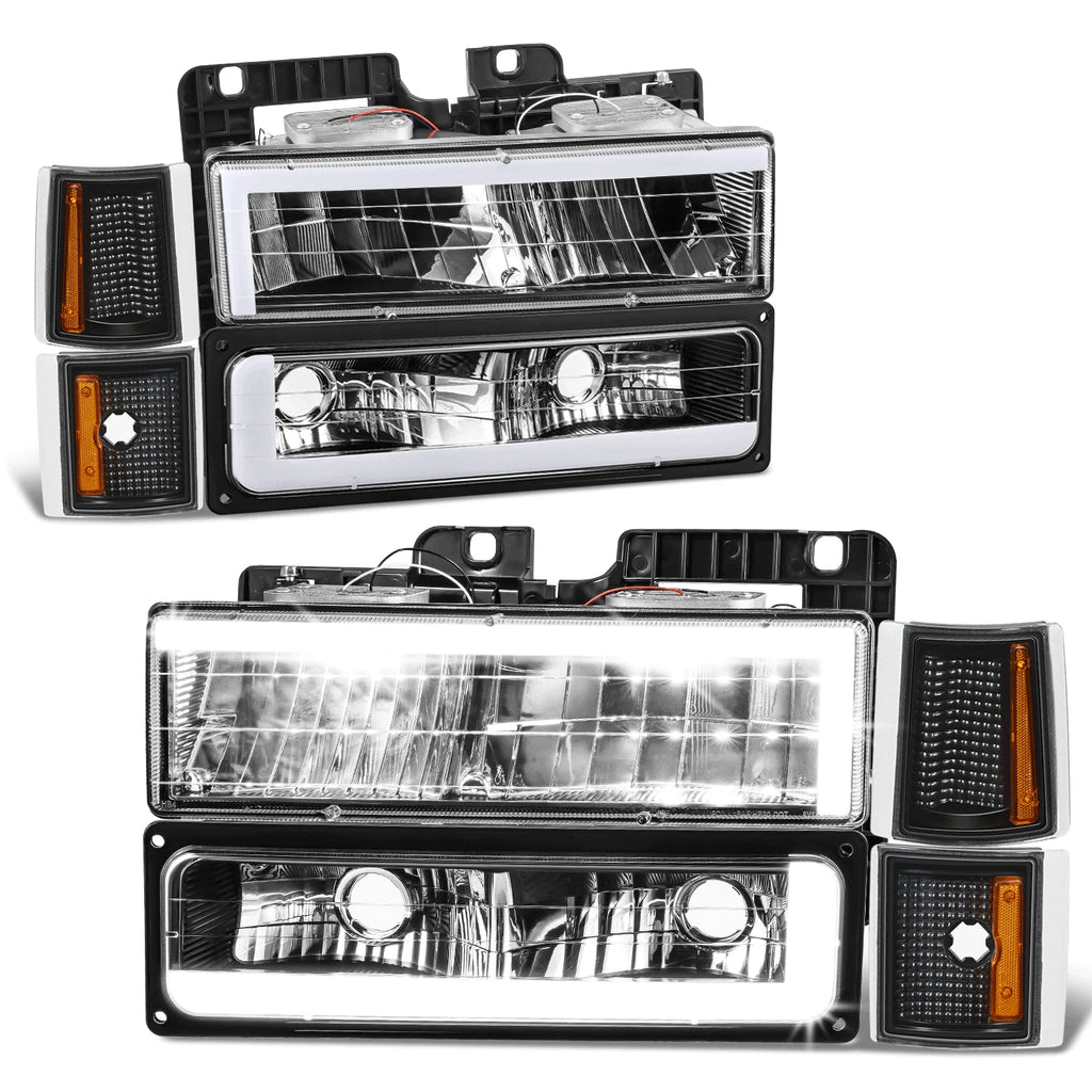 C-LED Headlight + Signal + Amber Corner Lamp for GMC C/K 1500-3500 (1994–2000)