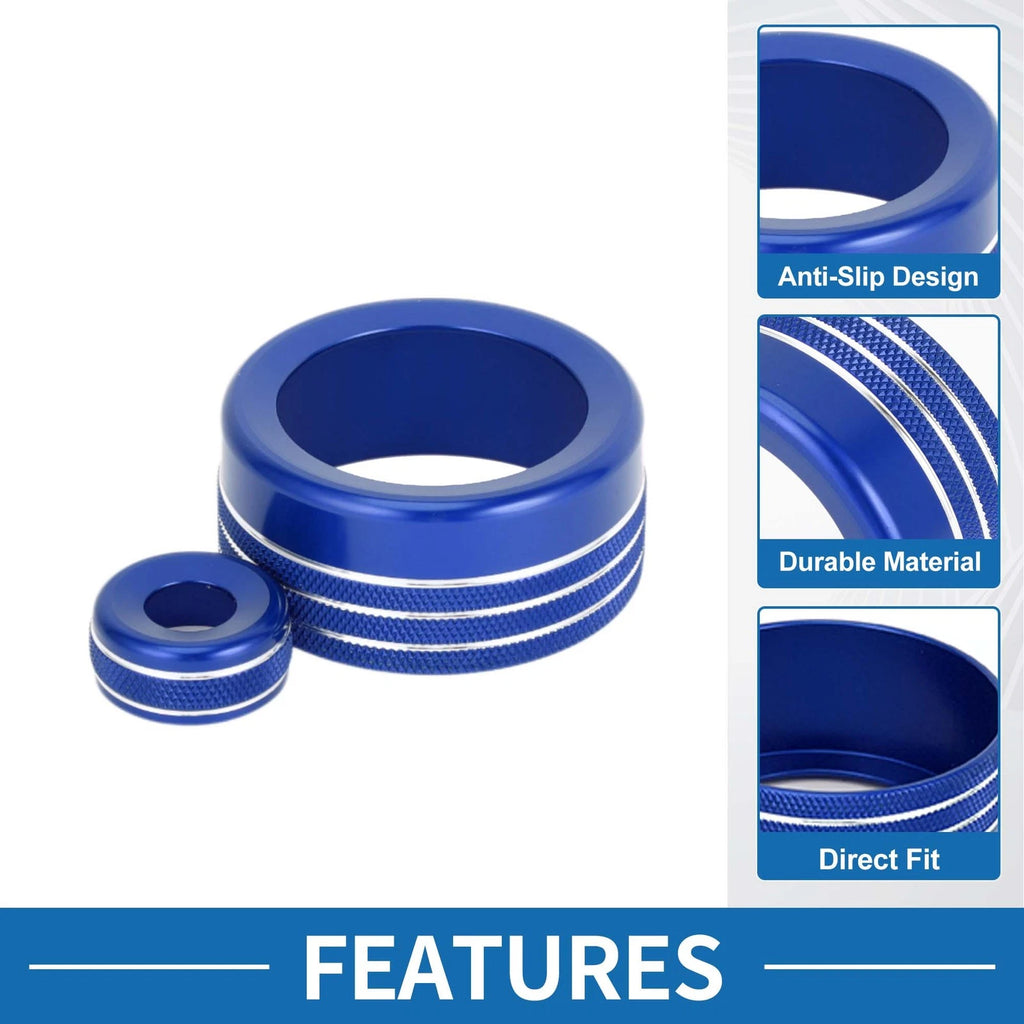 2X Drive Mode 4WD & Mirror Knob Cover for Toyota Tundra (2022–2023) Blue