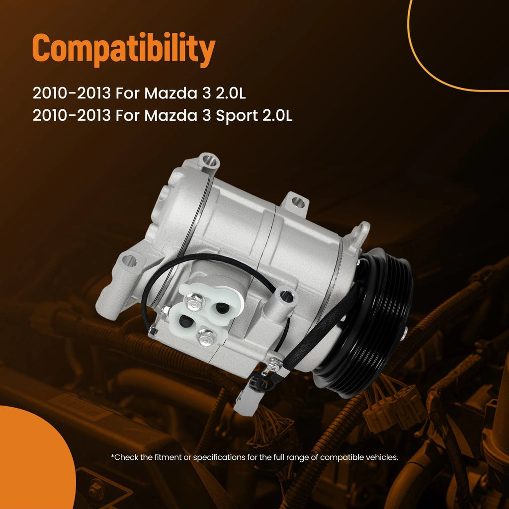A/C Compressor & Clutch for Mazda 3 L4 2.0L (2010-2013)