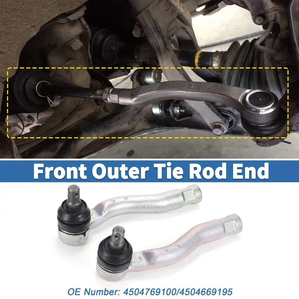 2 x Front Outer Tie Rod Ends for Toyota Land Cruiser (1998-2002)