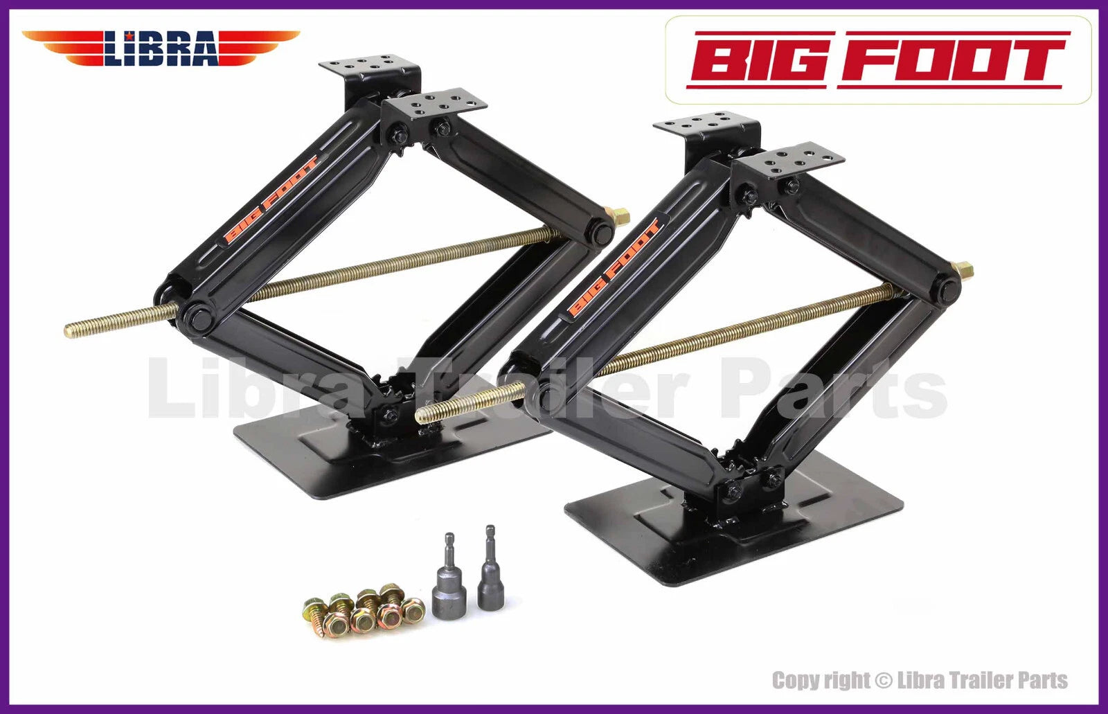 Set of 2 Stabilizer Leveling Scissor Jacks for BIGFOOT RV (24", 5000lbs)