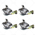 Set of 4 Chrome Power Operated Recessed Folding T-Lock Handles for Toolbox