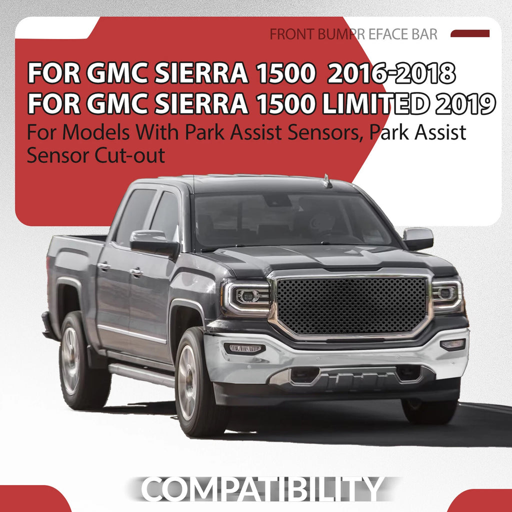 Chrome Front Bumper Cover for GMC Sierra 1500 (2016–2018)