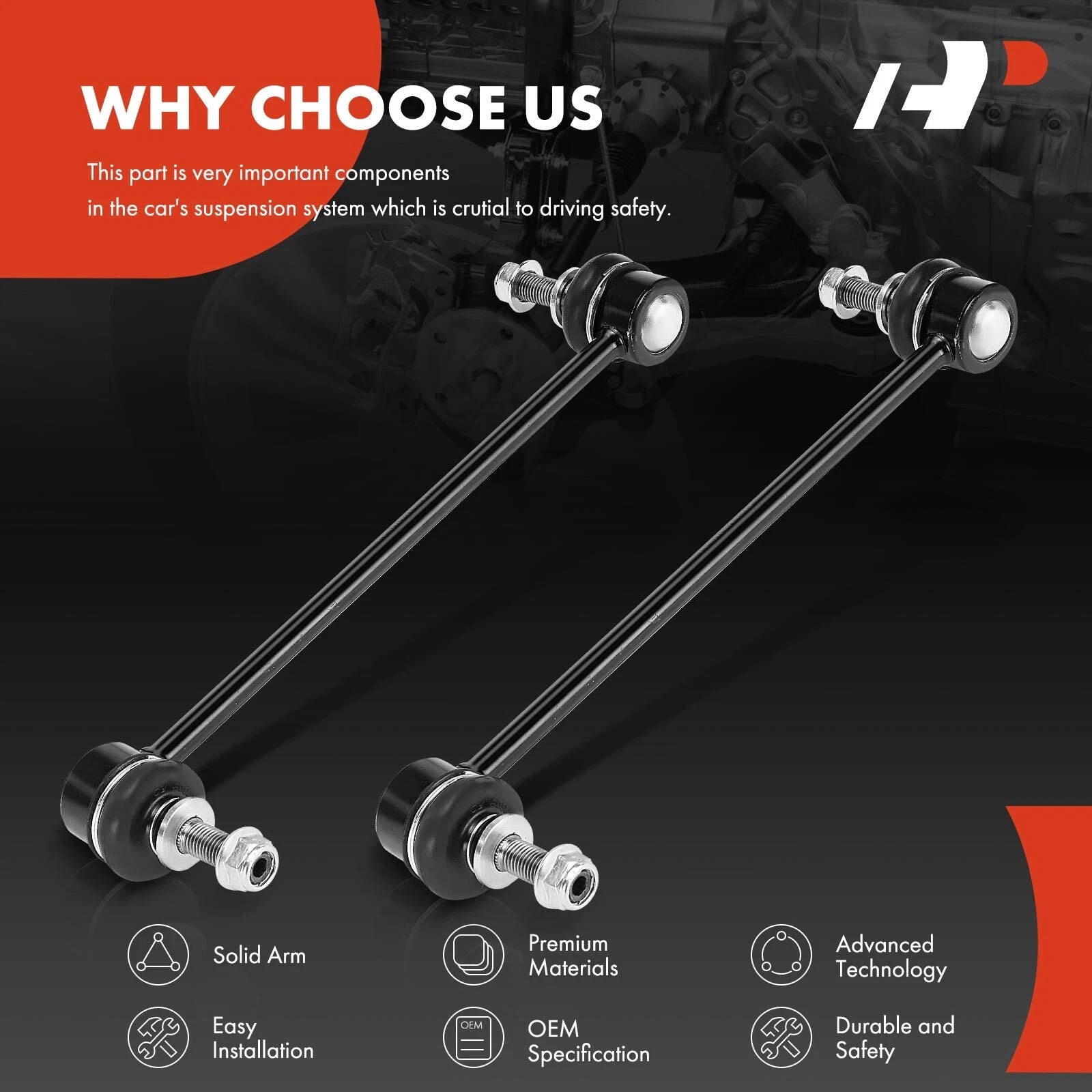 2X Front Side Stabilizer Bar Link for Chevrolet Spark (2016-2022)