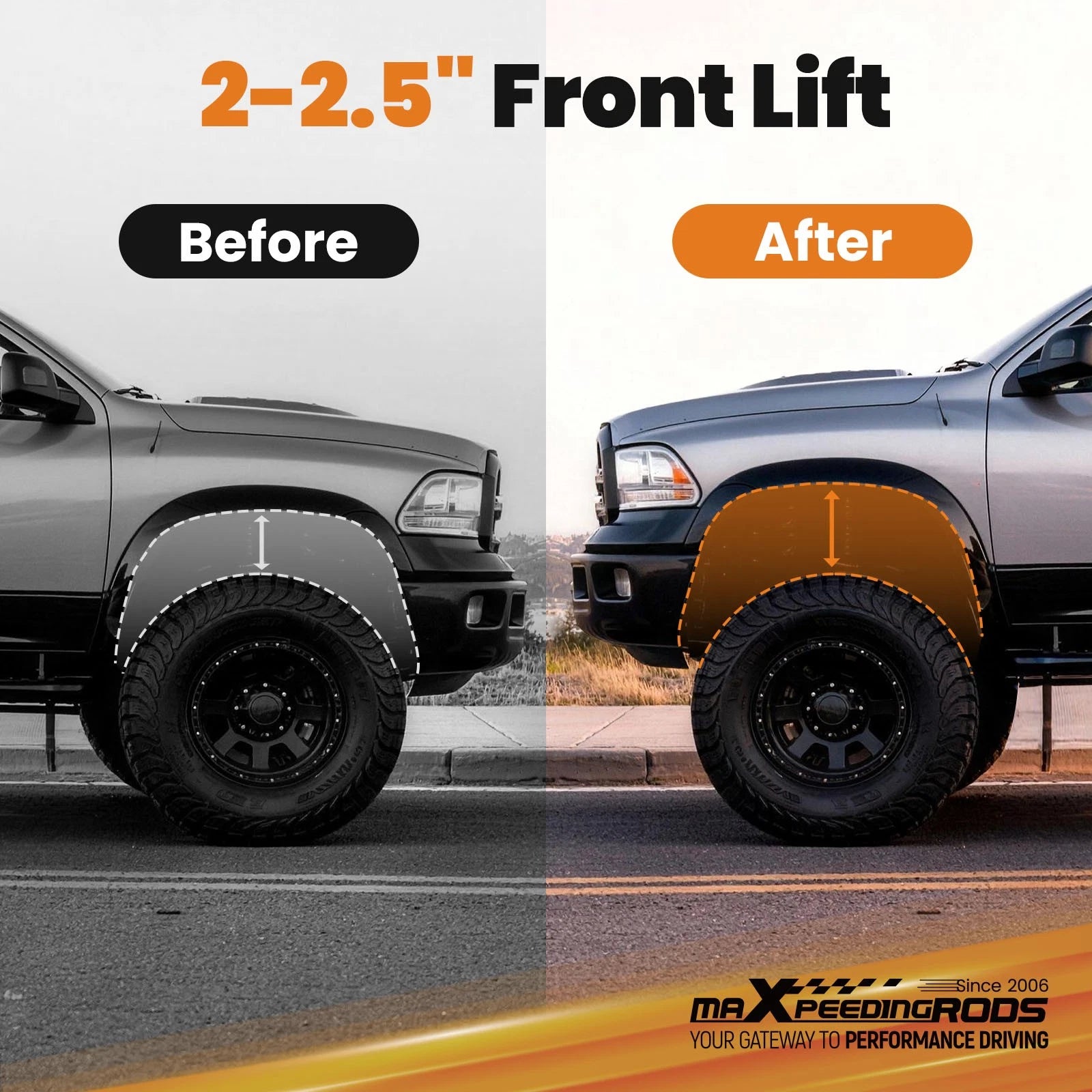 2-2.5" Front Suspension Lift Spring for Ram 2500 2014–2024, 3500 2013–2024