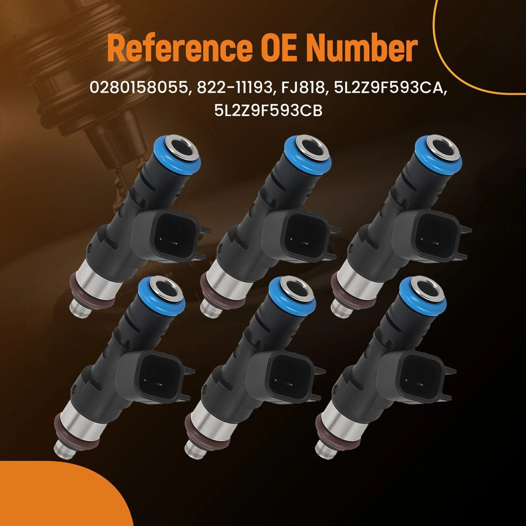 6X Fuel Injectors for Ford Explorer 4.0L V6 (2006–2010) 5L2Z9F593CA 0280158055