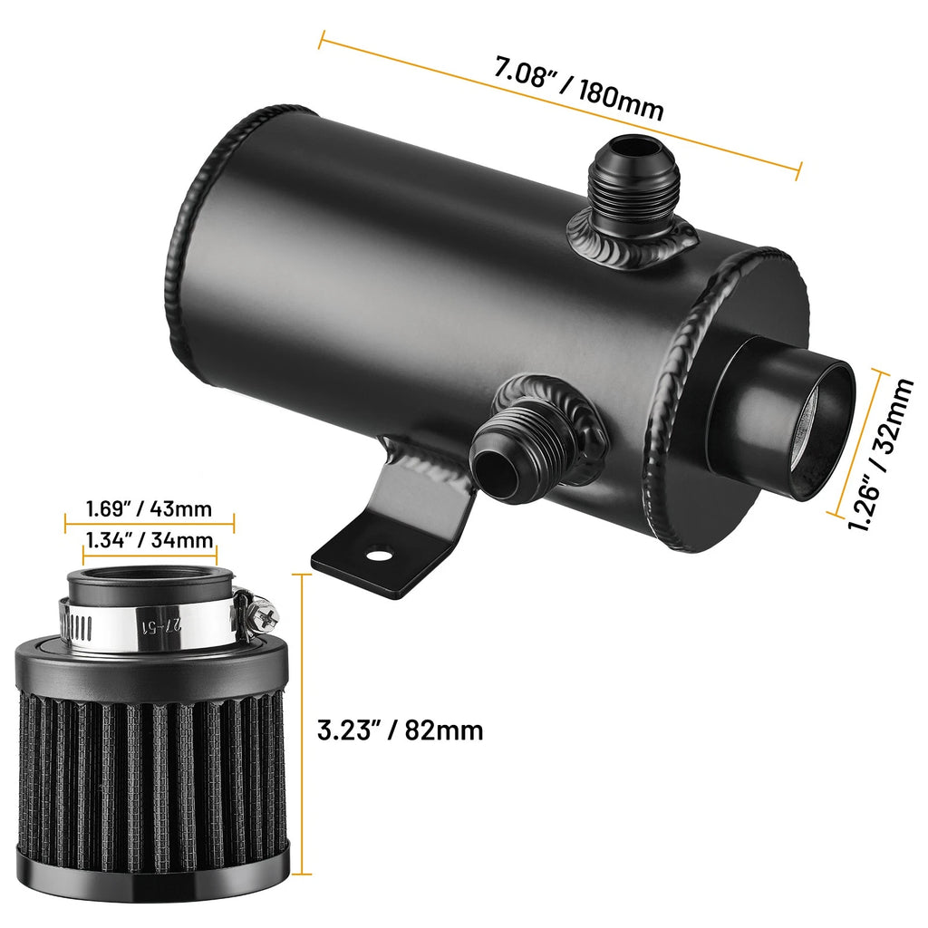 Oil Catch Tank Breather Filter Aluminum for 3-AN10 (750ml) (2010–2010)
