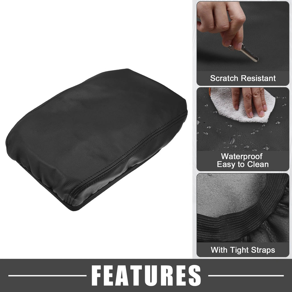 Center Console Armrest Cover for Toyota Highlander (2008–2013) Faux Leather Black