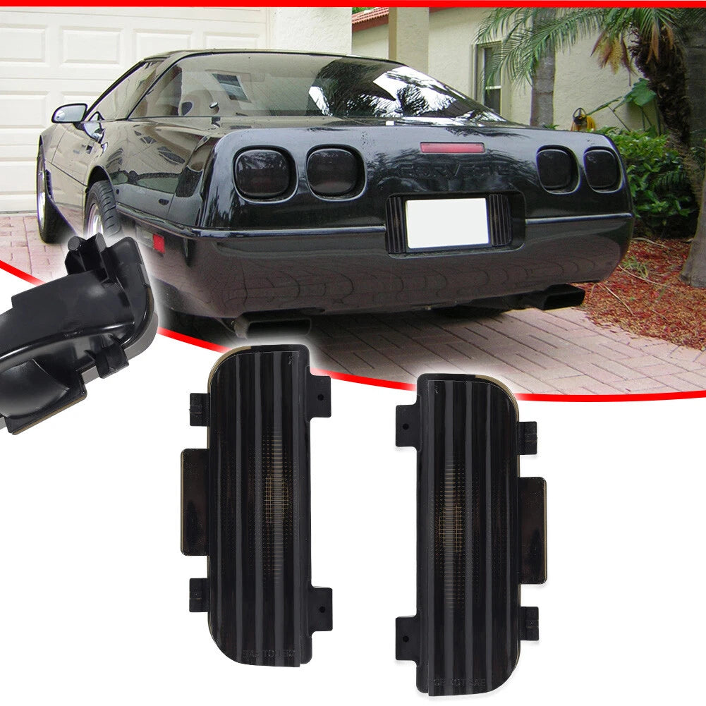 Smoked Black Tailgate Reverse Lamp Light Covers for Corvette C4 (1984–1990)
