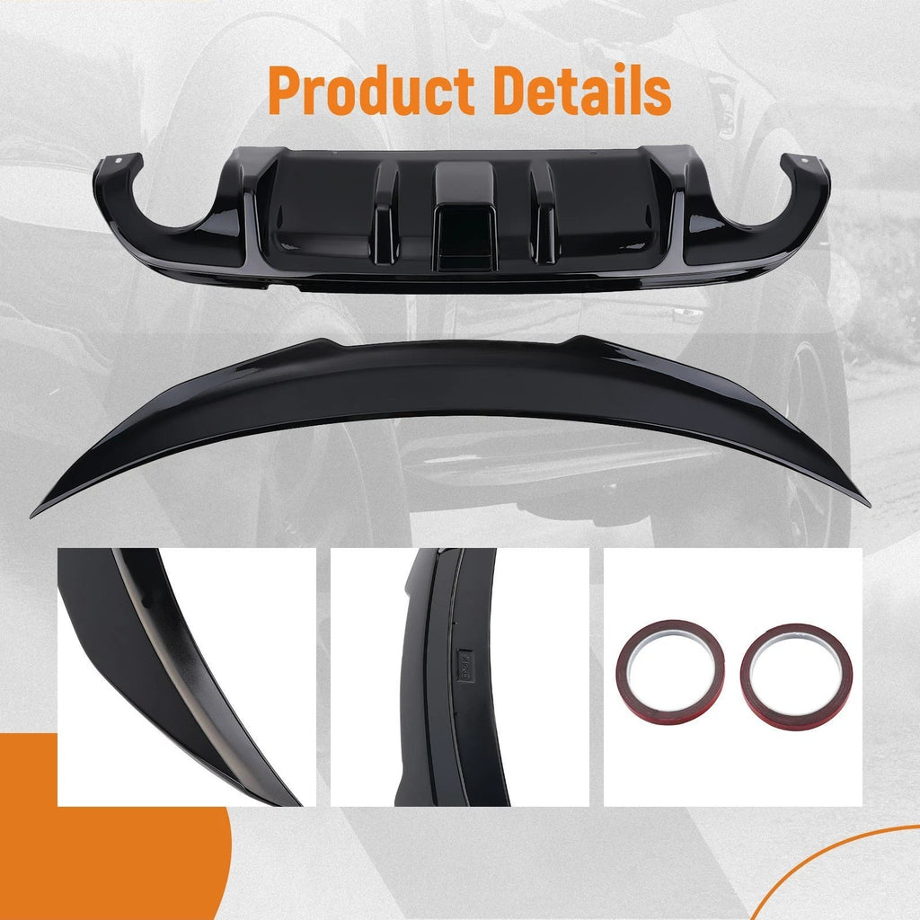 Rear Trunk Spoiler Wing Lip for Infiniti Q50 (2014–2017) with LED Light