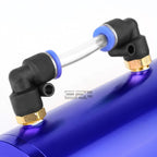 7" Aluminum Round Turbo Engine Oil Catch Tank + 0-14 PSI Fuel Gauge