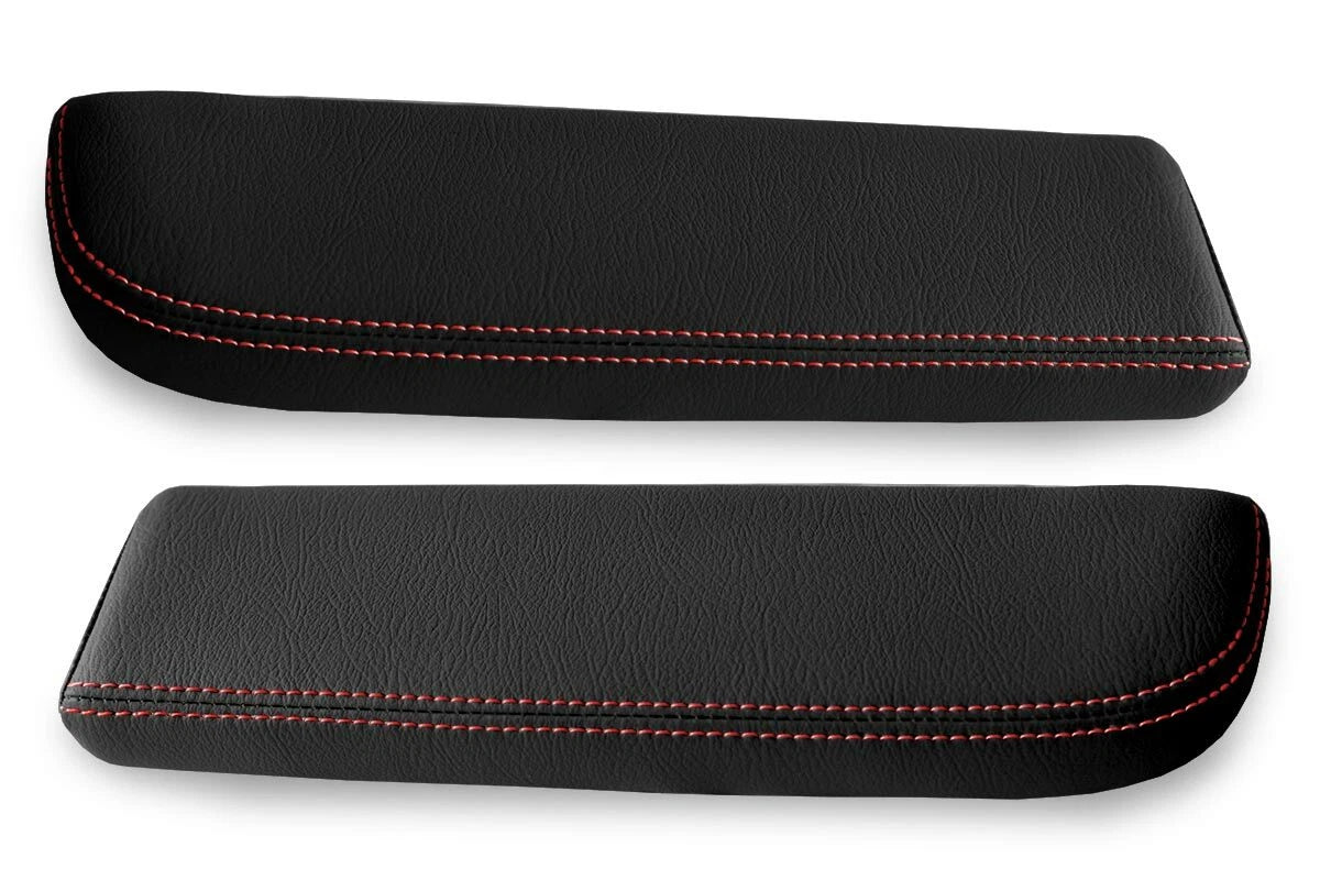 Armrest Door Panel Cover for Lincoln Town Car (1998–2002) Red Stitch