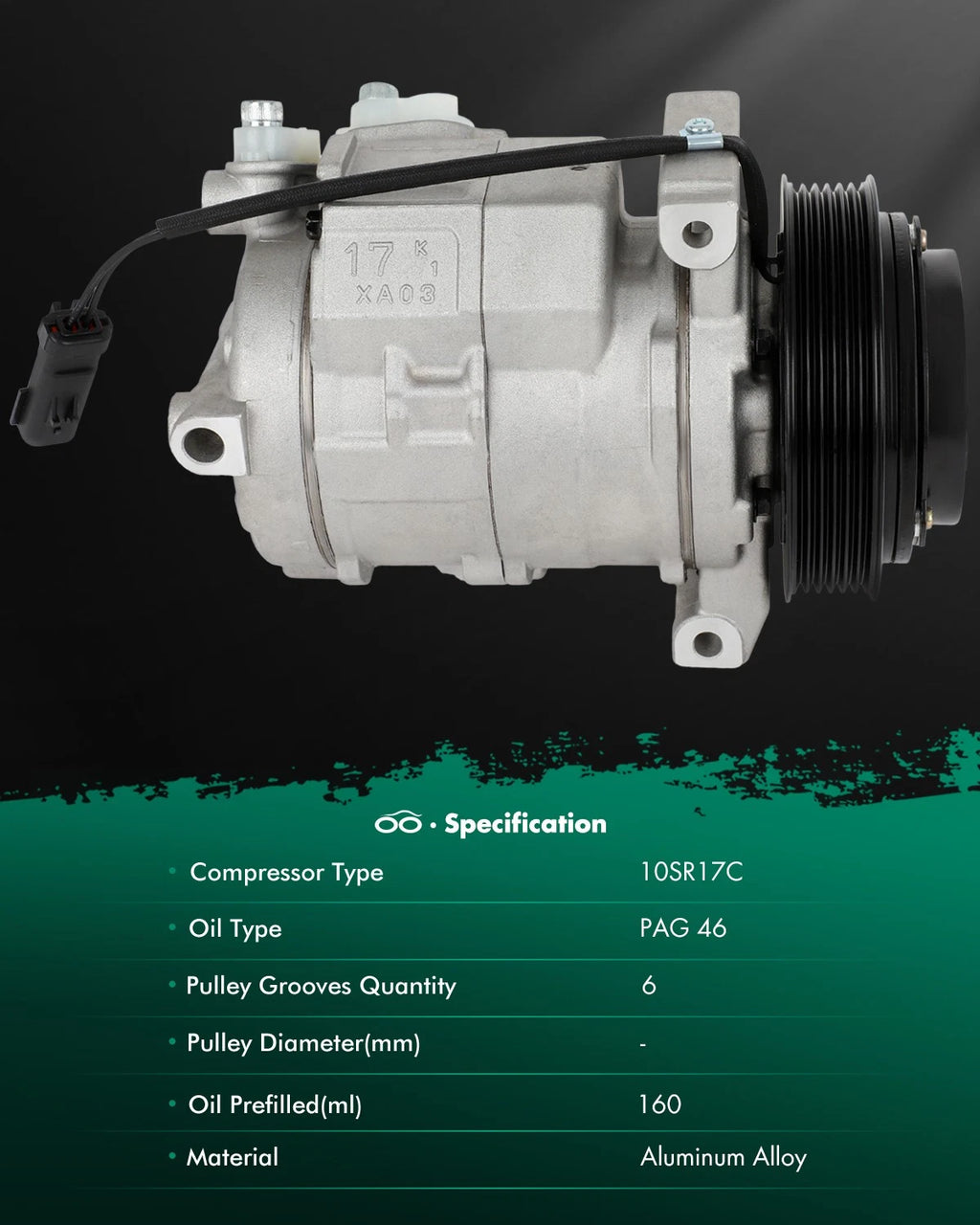 A/C Compressor and Clutch for Dodge Journey 3.5L (2009–2010) CO 29070C